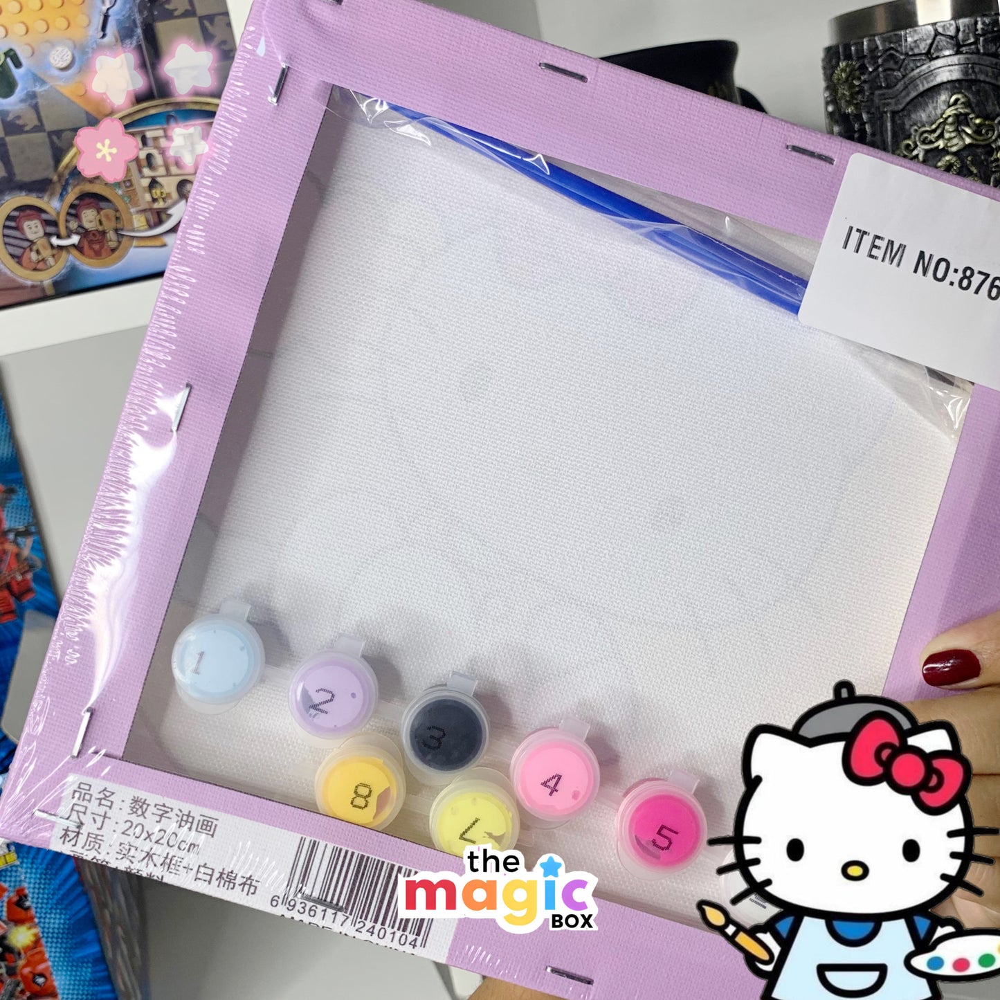 Set de cuadro, pinturas y pinceles de Hello Kitty