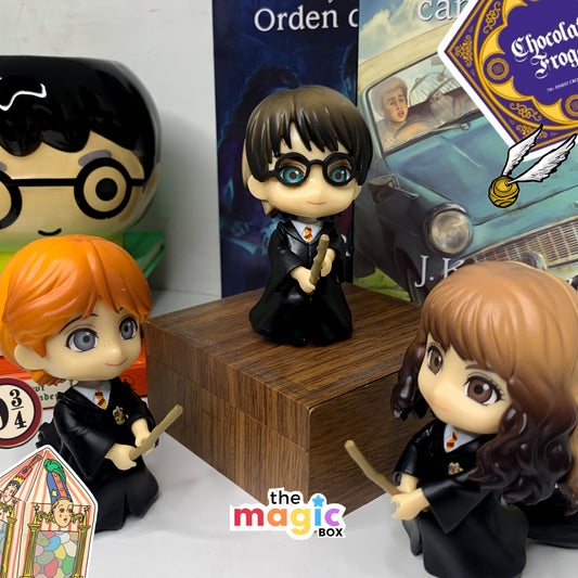 Set de 3 figuras de Harry Potter en escobas